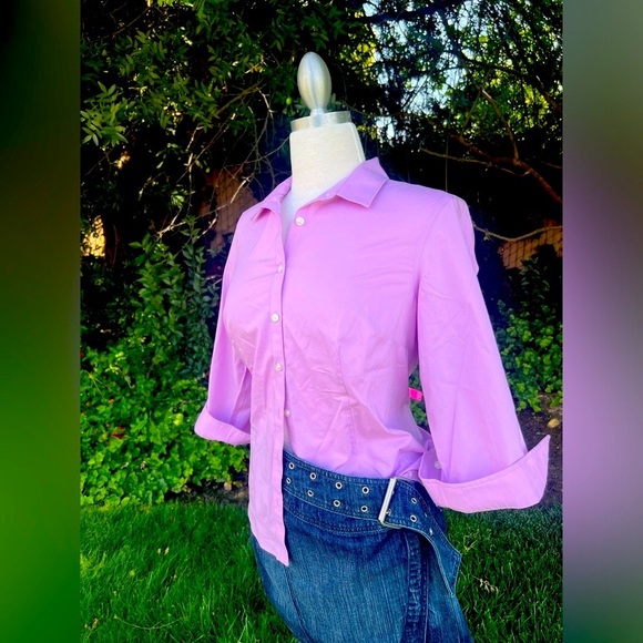 Eddie Bauer Lavender 3/4 quarter sleeves Button-Up Shirt - Picture 4 of 6